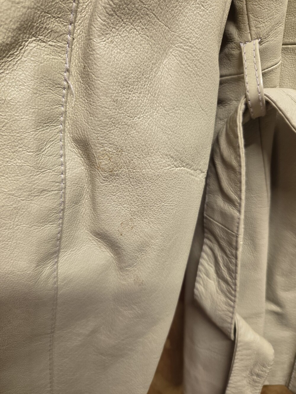 Vintage Lori Lori Lobi Lobi Cream Leather Blazer Jacket Coat Medium - Picture 3 of 6